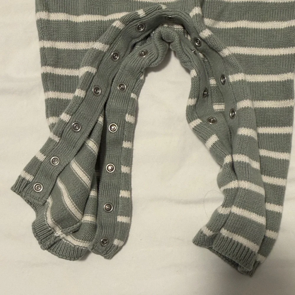 Carter's Gray and White Striped Footie